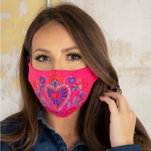 L&B pink face mask with adjustable straps